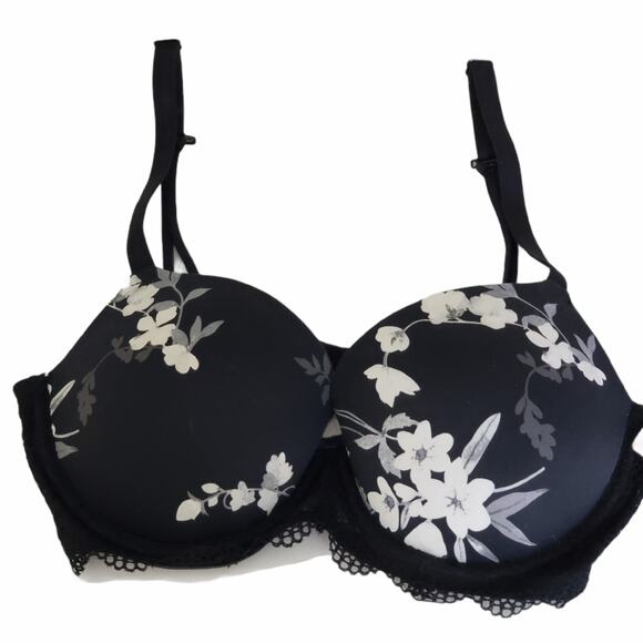 2 FOR $5 SALE NWT Auden Floral Light Lift Lace Demi T-Shirt  Push Up Bra  32D - Picture 2 of 9